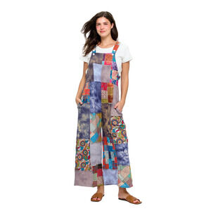 26420 M Yak & Yeti Boho Print Tie Dye Patchwork Overal Various Sizes